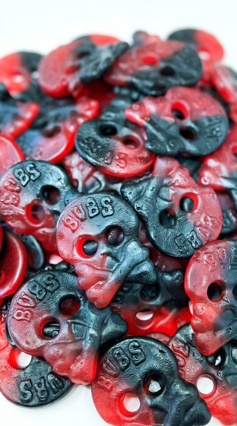 (RARE) VIRAL 1KG Bulk BUBS Raspberry Salty Liquorice Skulls & Banana Toffee Ovals